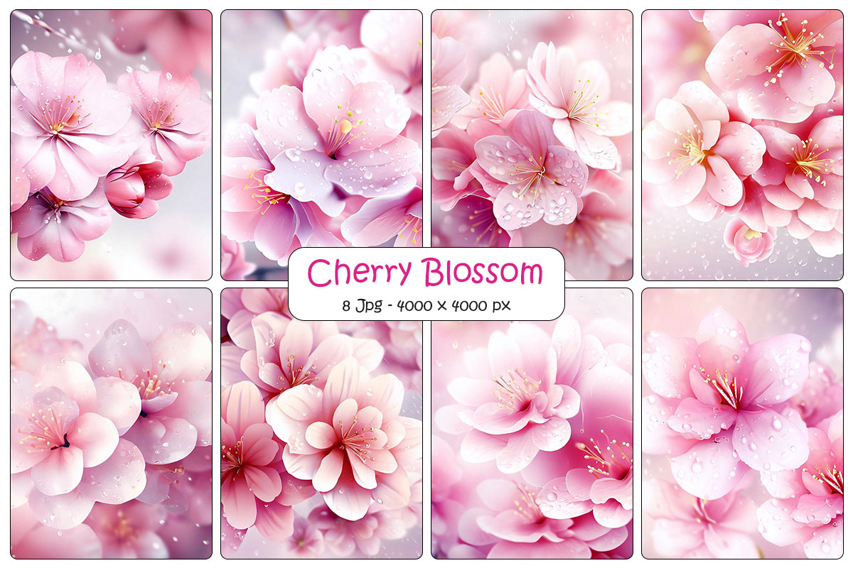 Realistic cherry blossom branch background and beautiful sakura flowers and falling petals