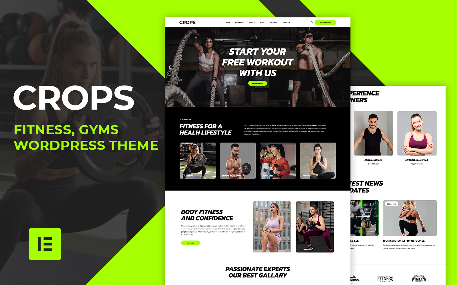 Crops - Fitness and Gym WordPress Theme