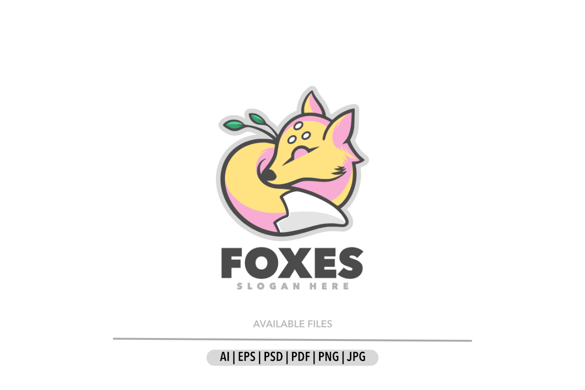 Foxes sleep mascot logo design
