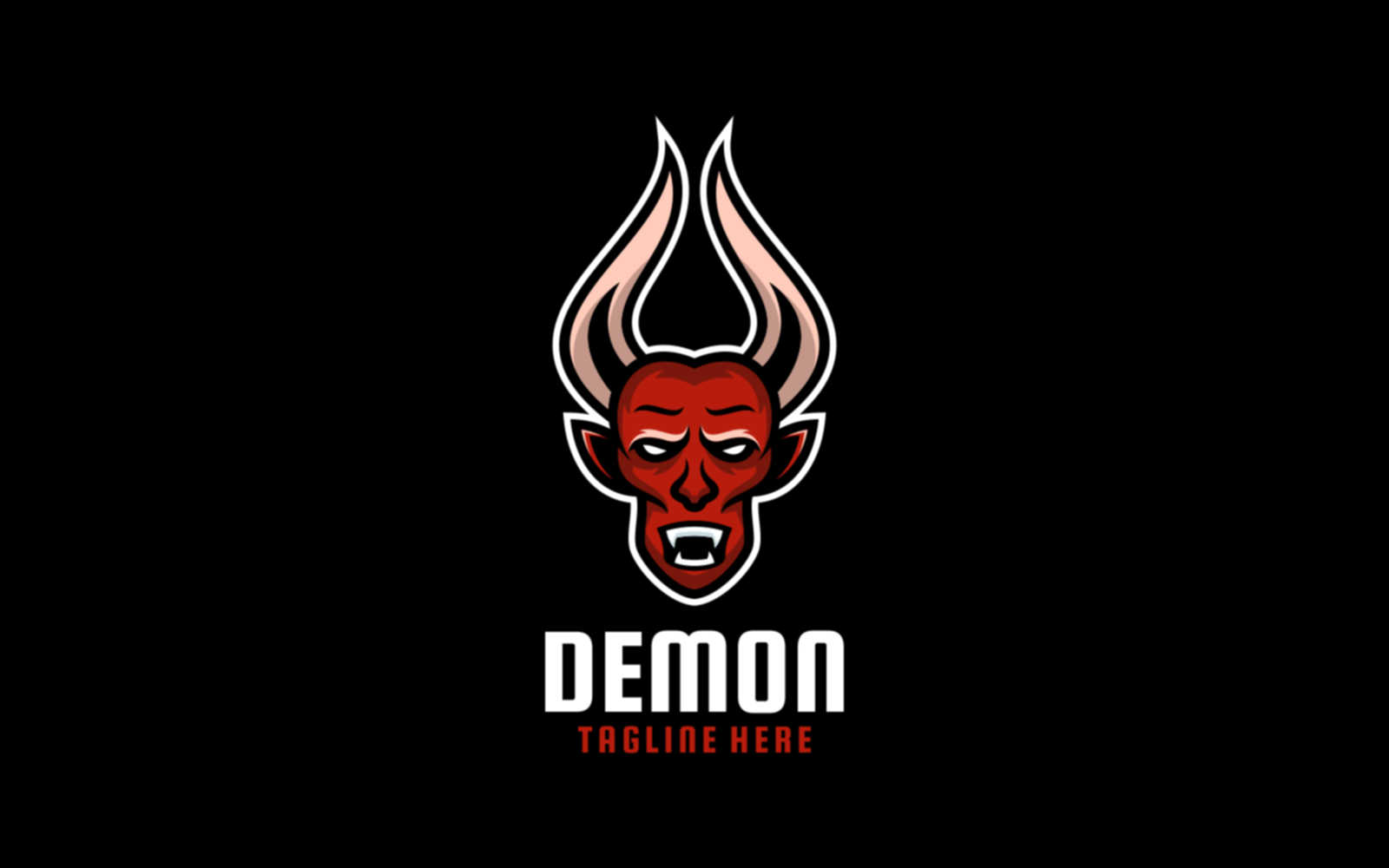 Demon Simple Mascot Logo Template