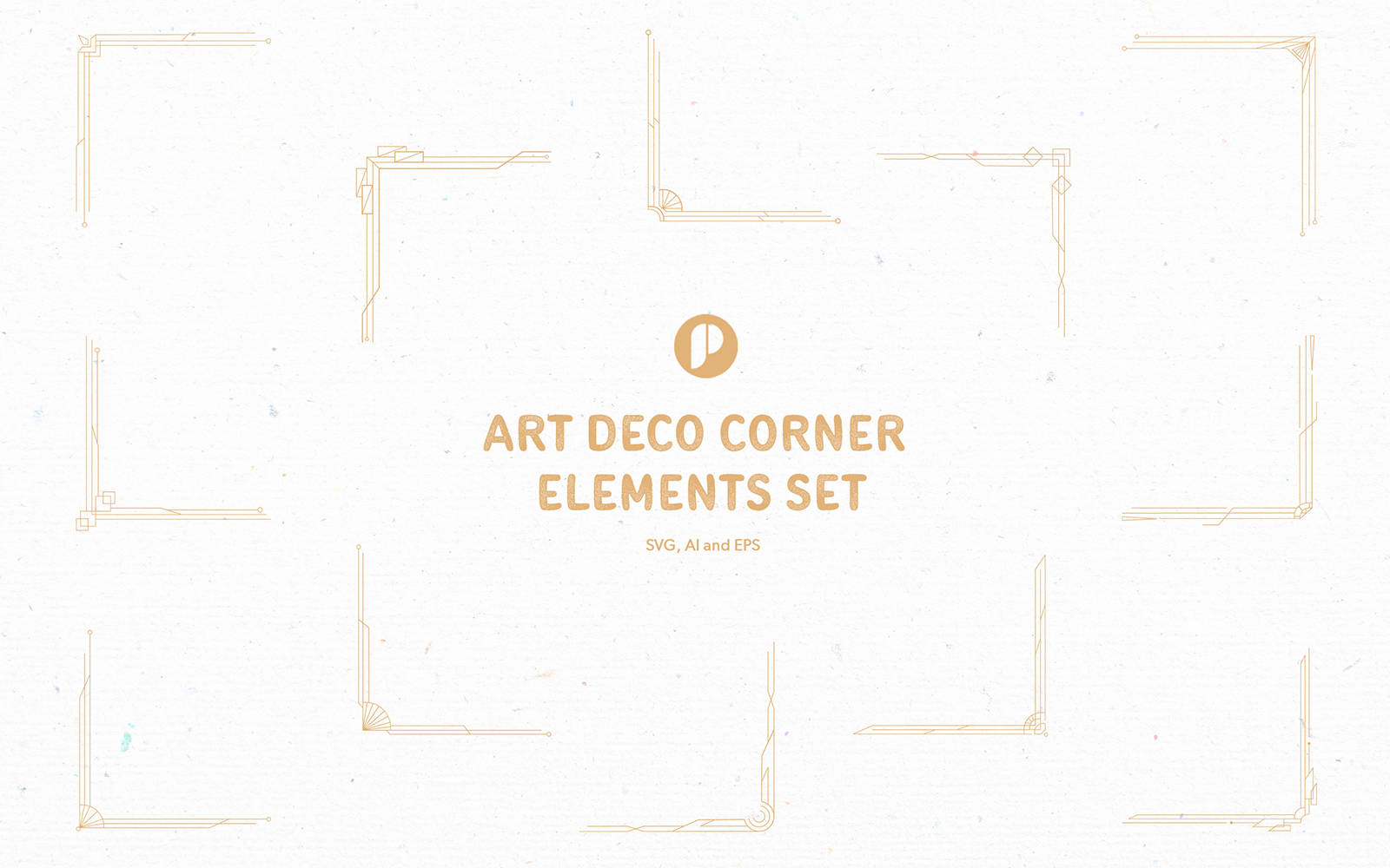 Minimalist Elegant Art Deco Corner Elements Set