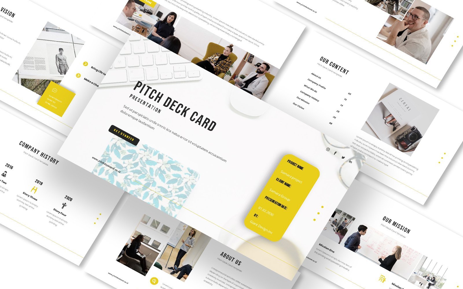 Pitch Deck Card Powerpoint Template