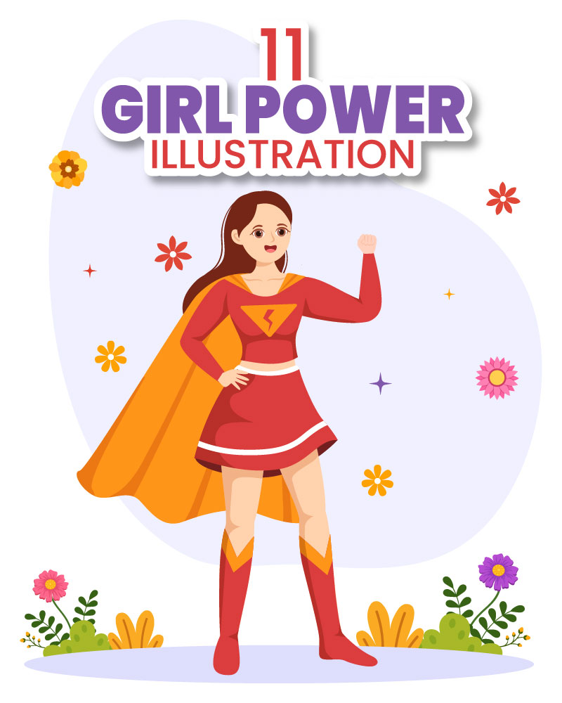 11 Girl Power Vector Illustration