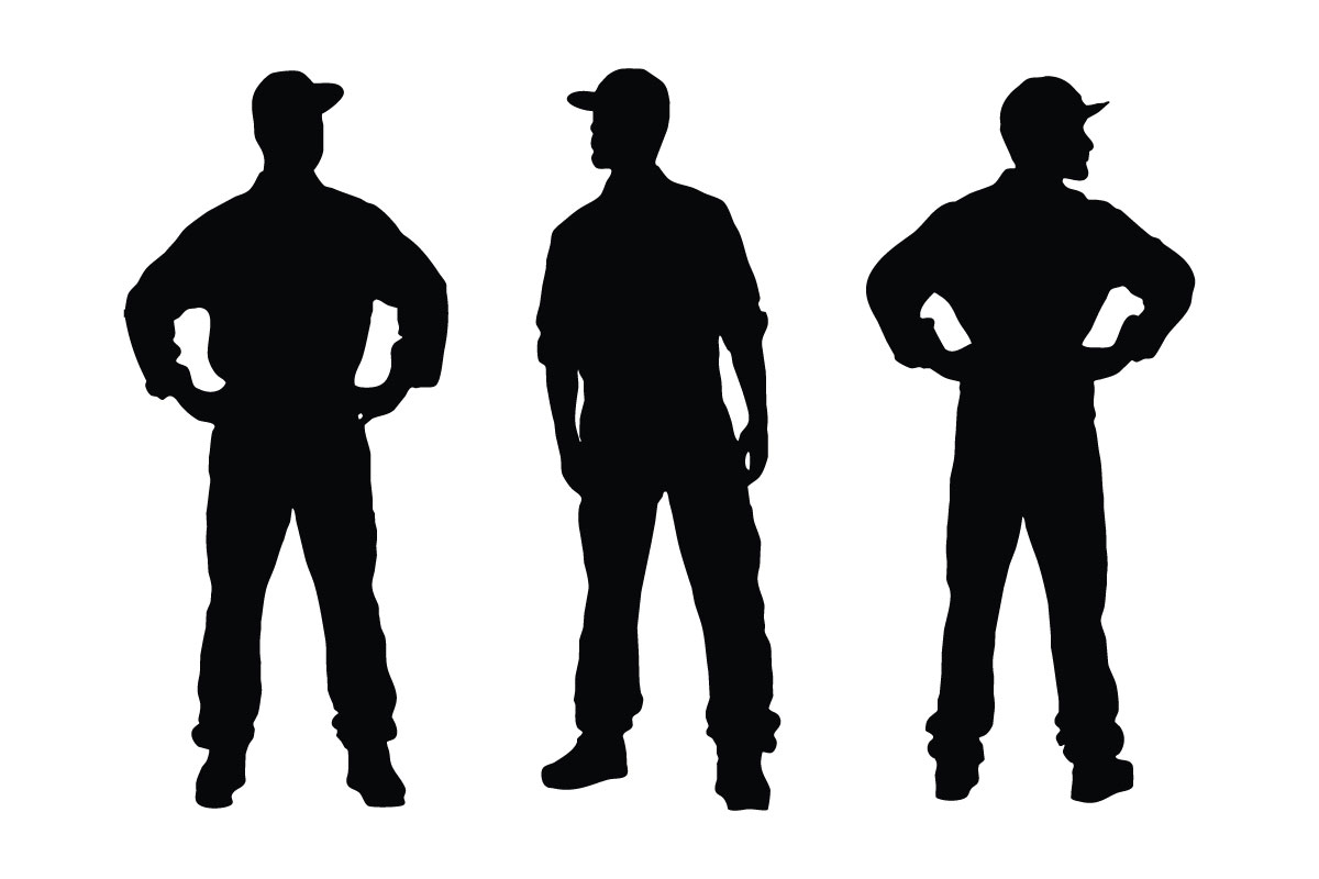 Male carpenter worker silhouette vector