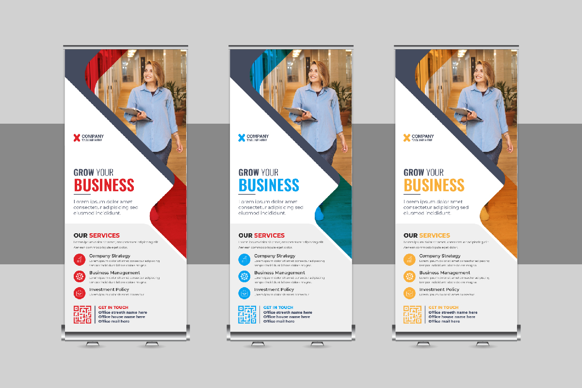 Corporate Roll Up Banner, X Banner, Standee, Pull Up Design