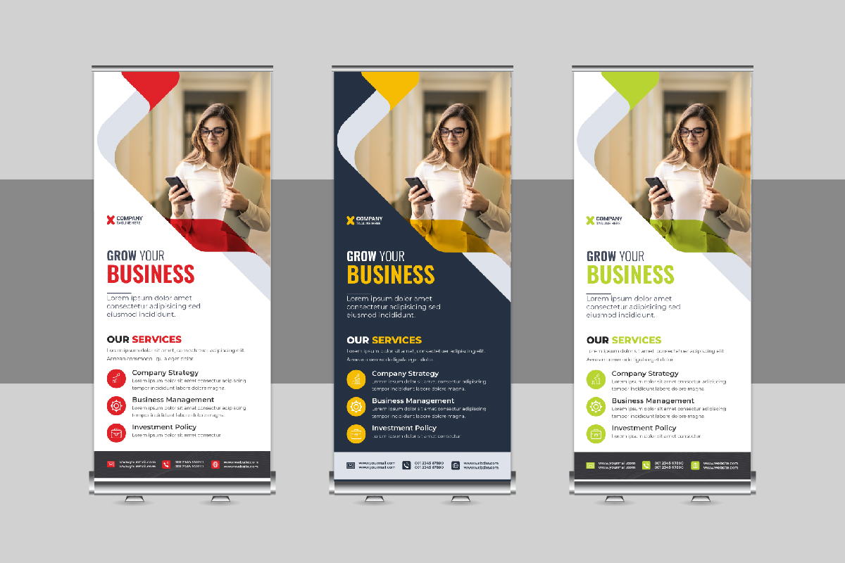 Corporate Roll Up Banner, X Banner, Standee, Pull Up Template