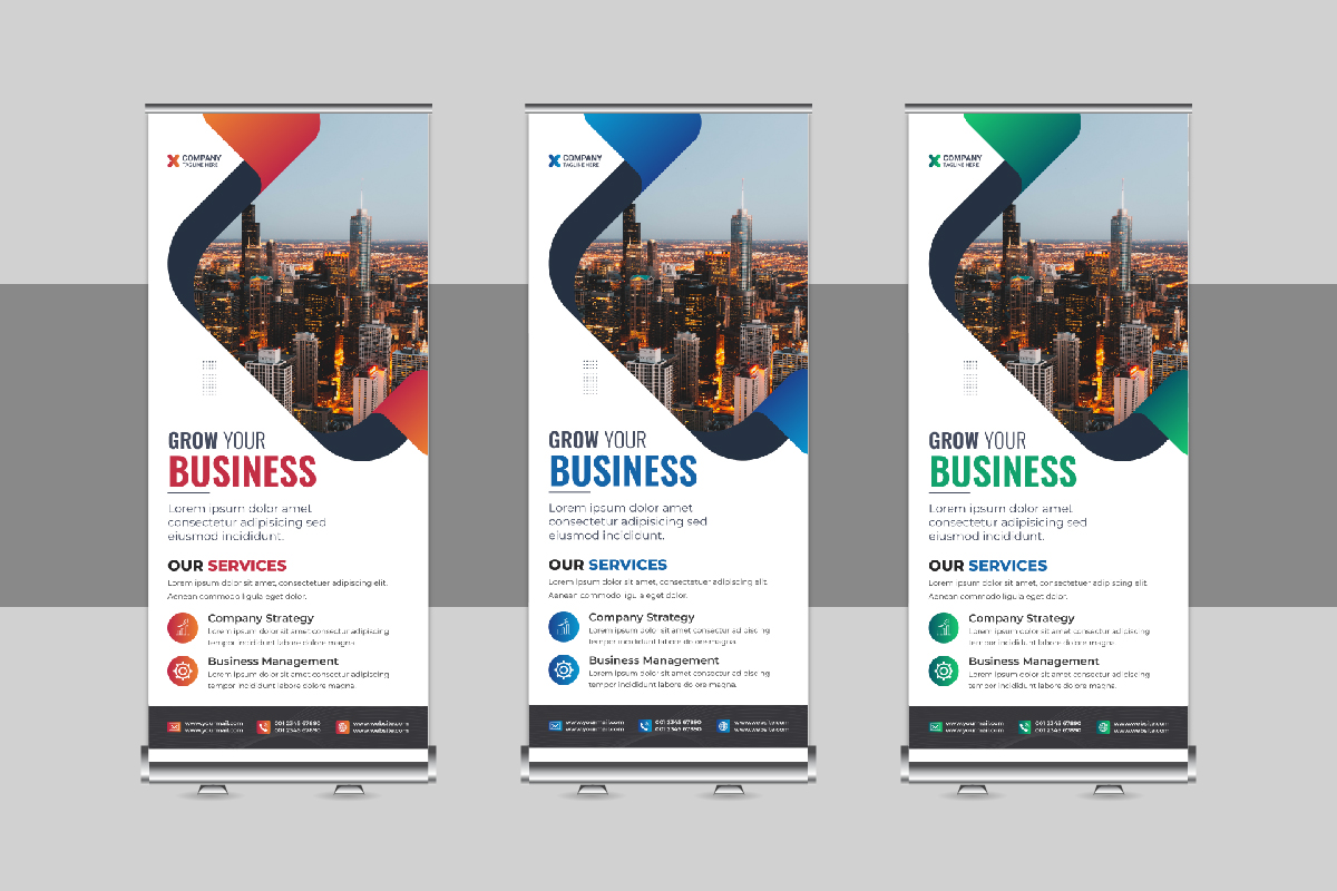 Corporate Roll Up Banner, X Banner, Standee, Pull Up Template Design