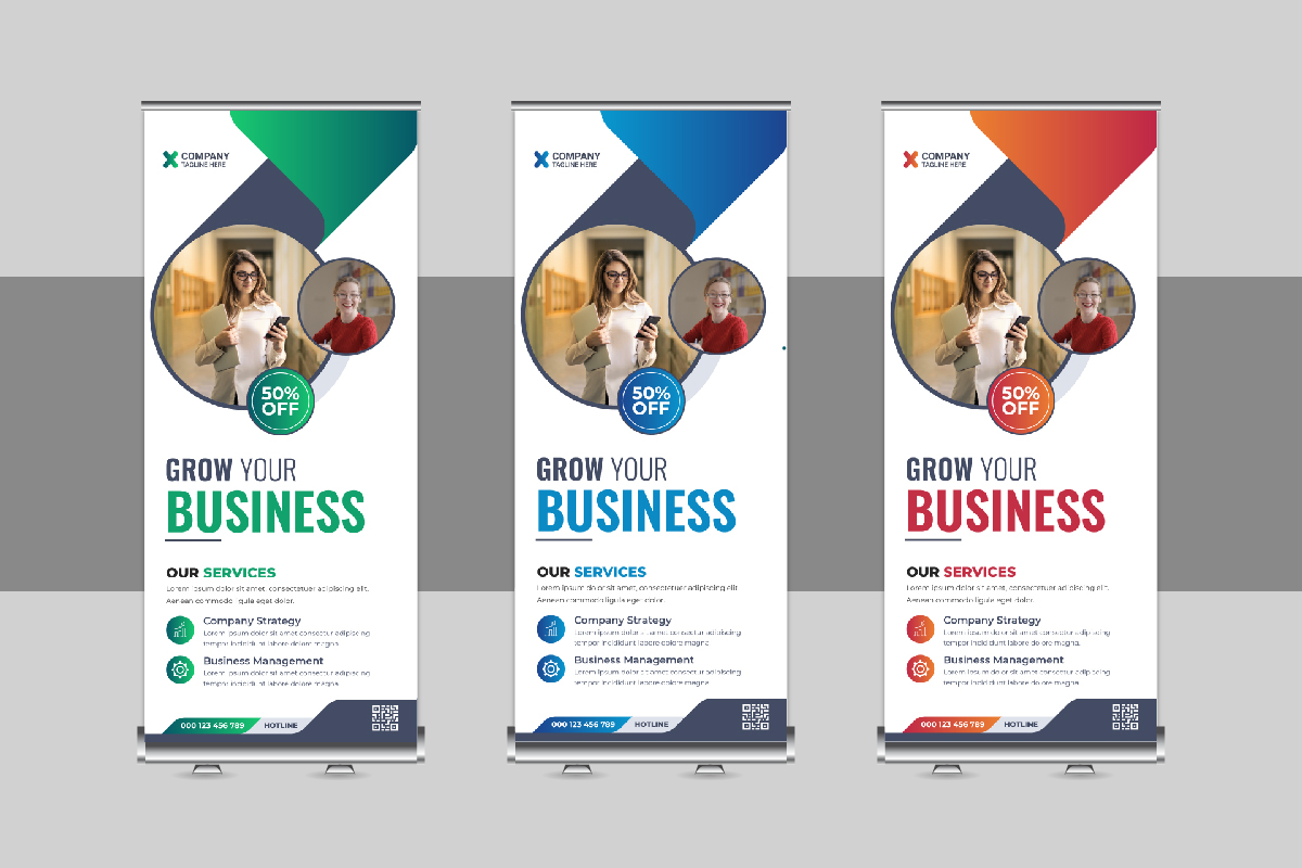 Corporate Roll Up Banner, X Banner, Standee, Pull Up Design Template