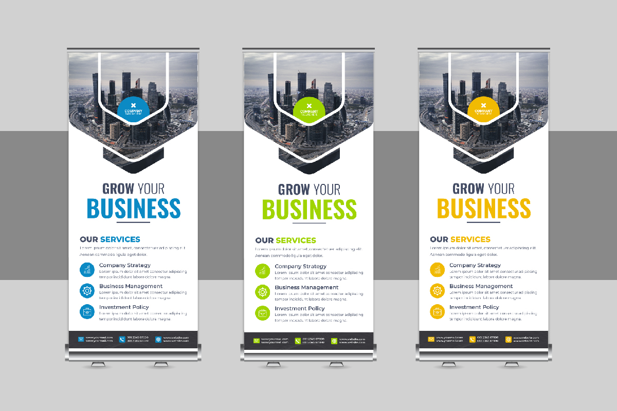 Corporate Roll Up Banner, X Banner, Standee, Pull Up Design for Advertising Agency