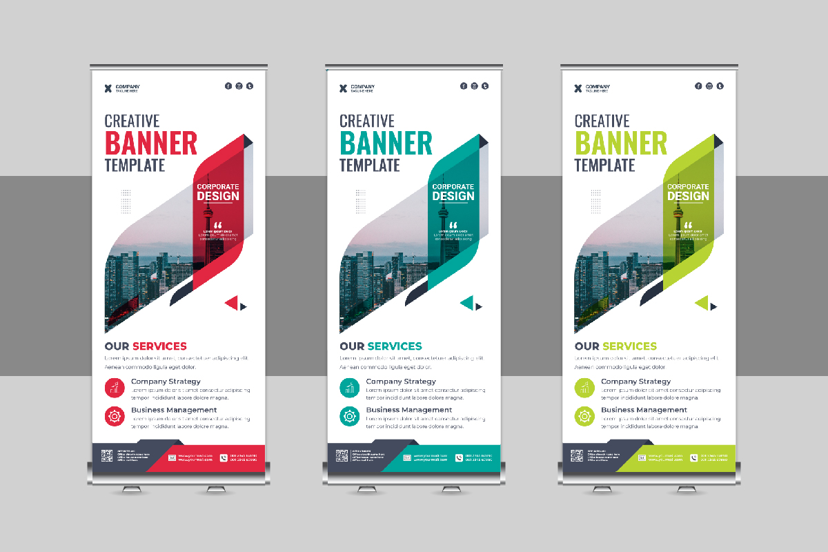 Modern Roll Up Banner, X Banner, Standee, Pull Up Template