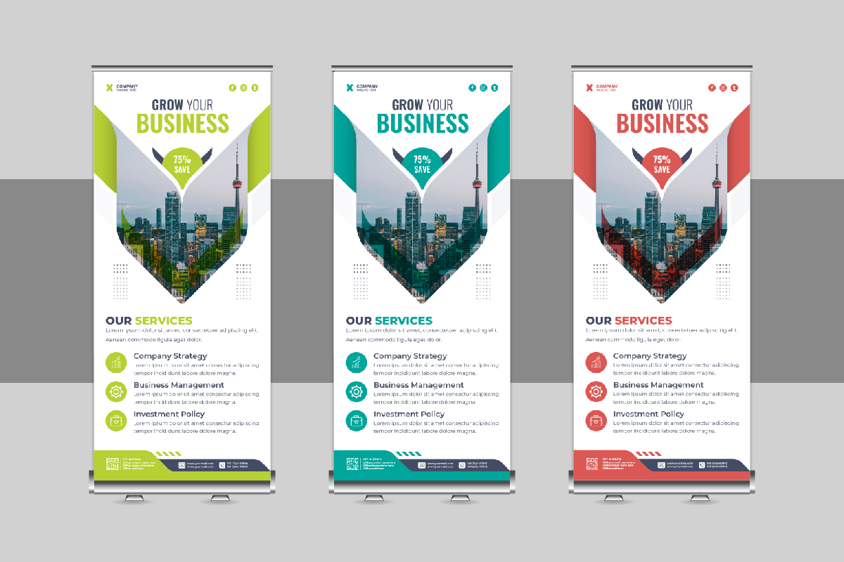 Modern Roll Up Banner, X Banner, Standee, Pull Up Design Layout