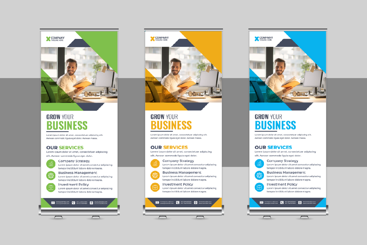 Creative Roll Up Banner, X Banner, Standee, Pull Up Design Template