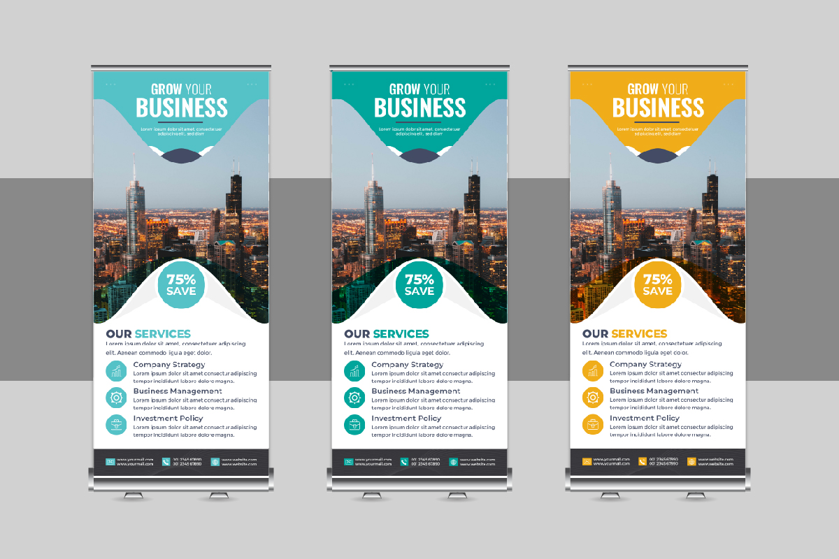 Creative Roll Up Banner, X Banner, Standee, Pull Up Template Layout