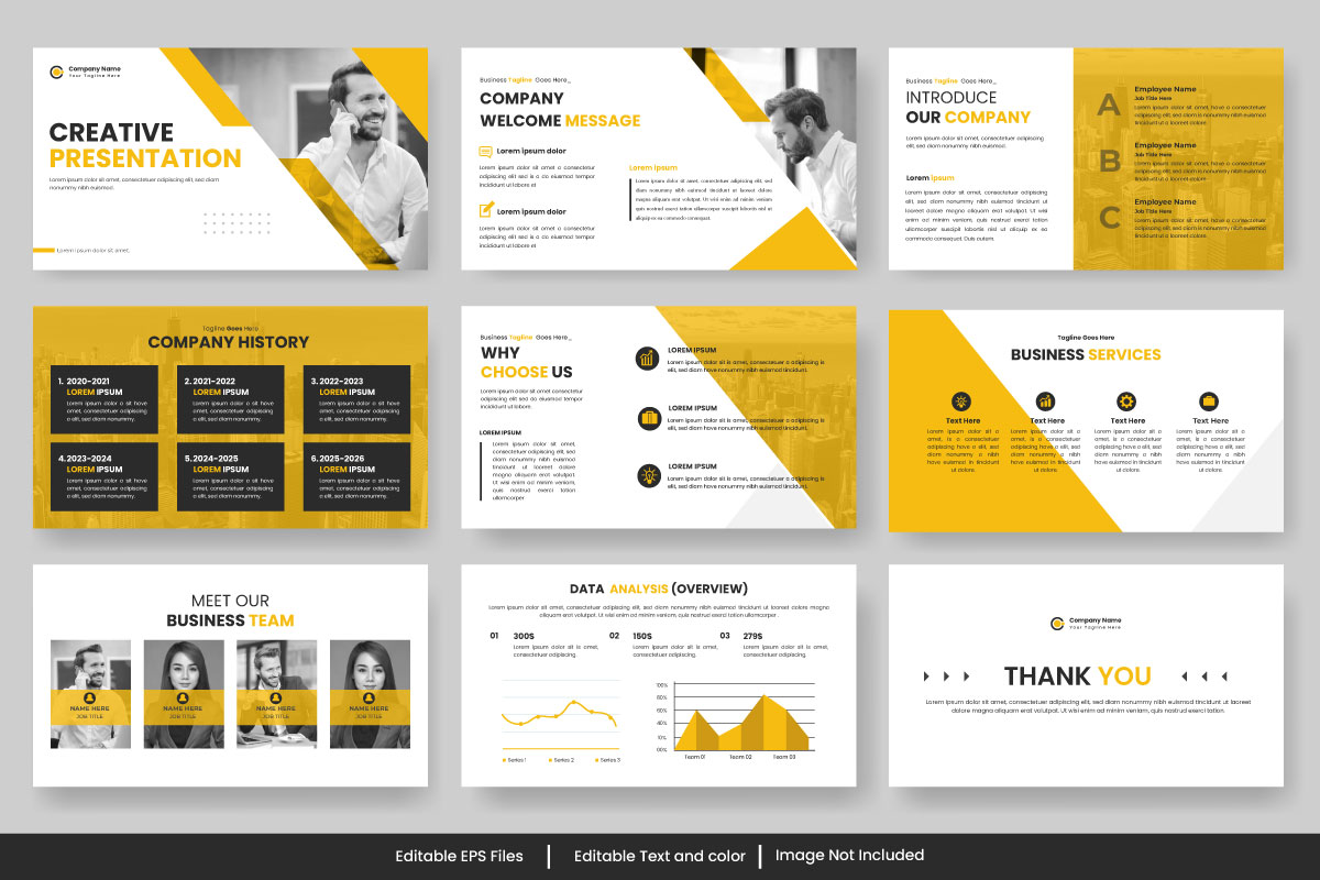 Creative business presentation slides template design. Use for modern  presentation background