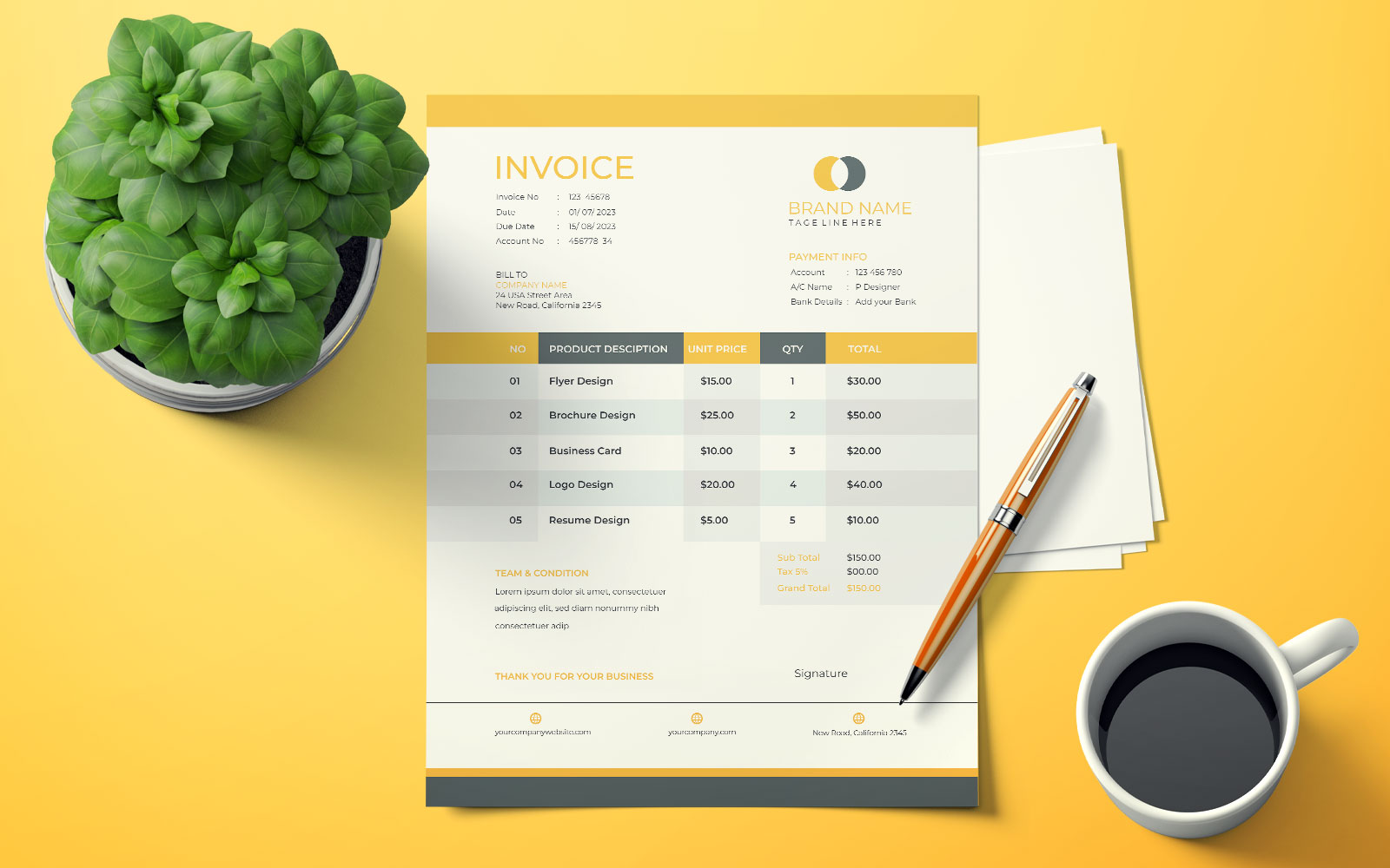 Creative Memo I Bill I Invoice design template