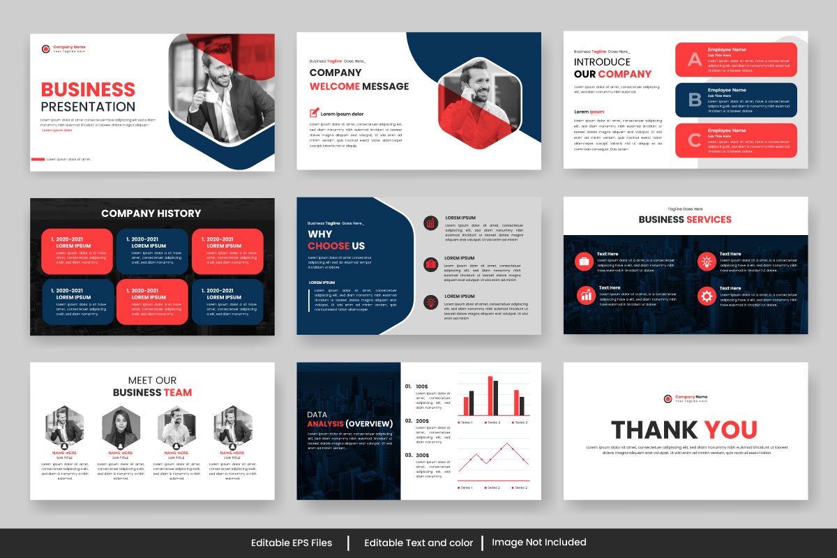 Business presentation slides template design. Use for modern  presentation background design