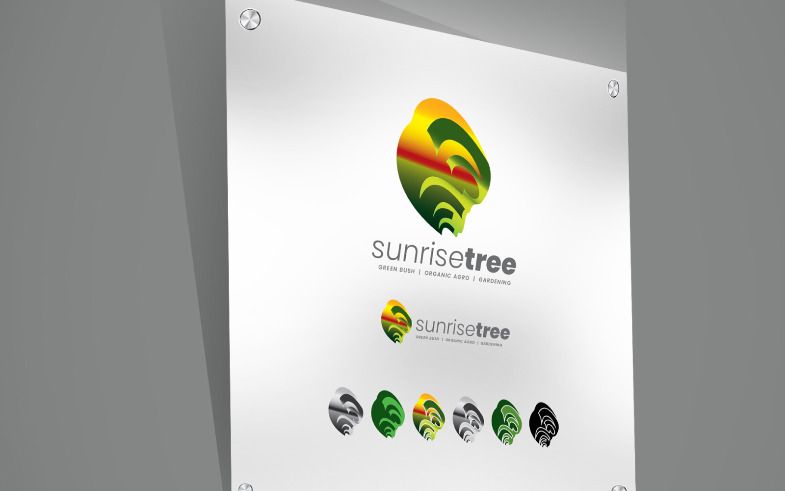 Morning Sun and Green Tree Plantation Logo