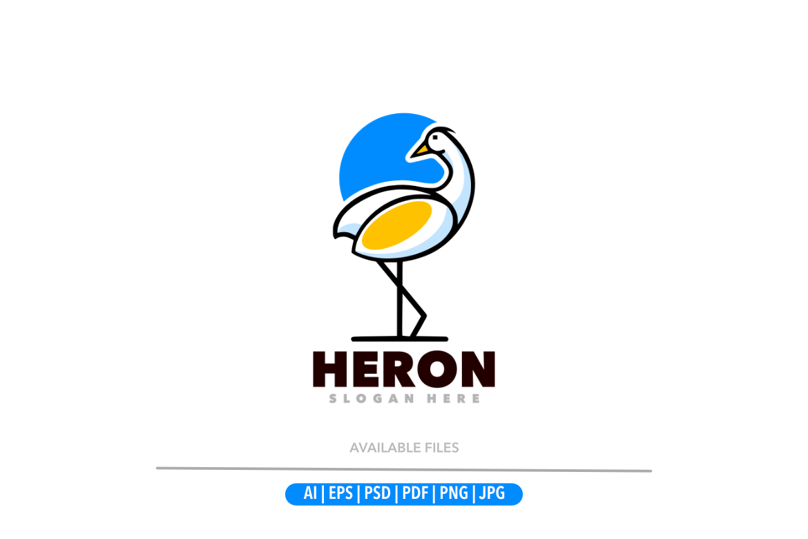Heron mascot simple logo design