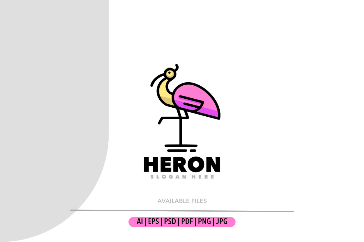 Heron stork simple mascot logo