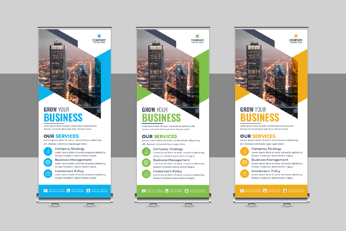 Creative Roll Up Banner, X Banner, Standee, Pull Up Design Template Layout