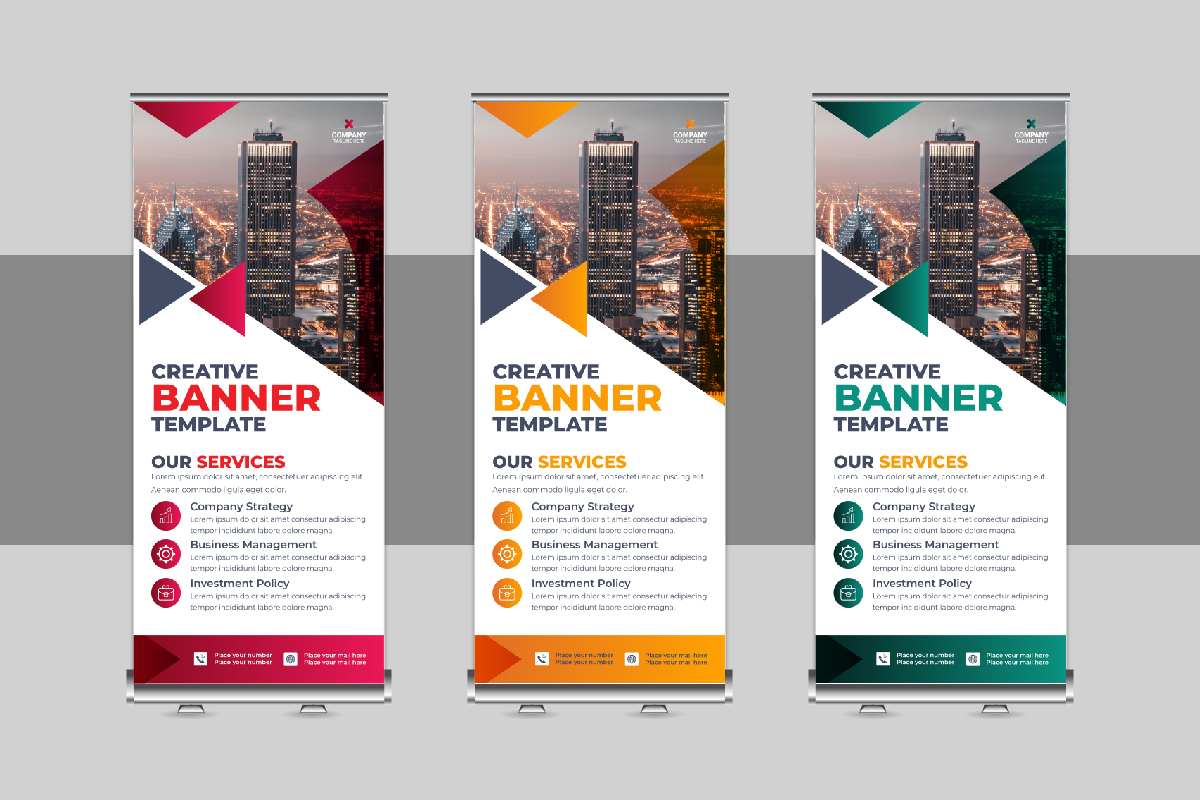 Business Roll Up Banner, X Banner, Standee, Pull Up Design Layout for Advertising Company