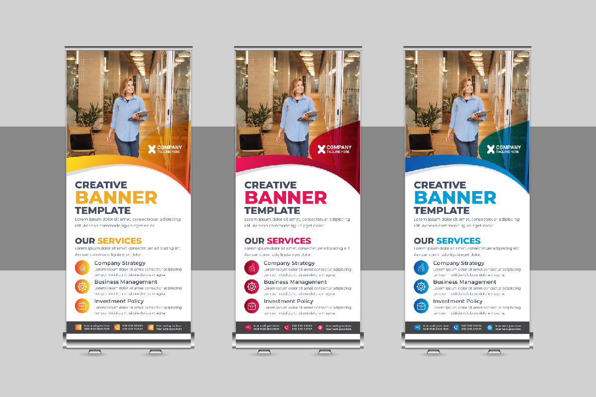 Corporate Roll Up Banner Design, X Banner, Standee, Pull Up Design