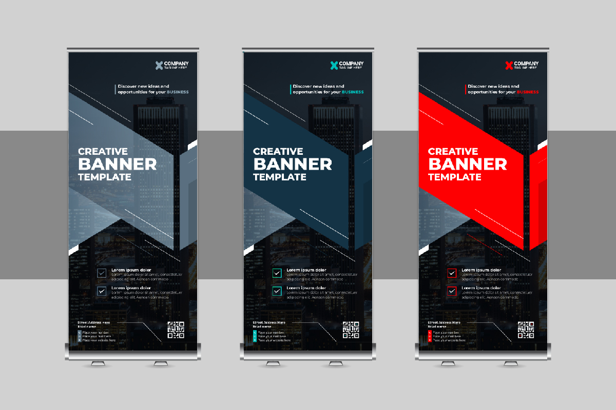 Corporate Roll Up Banner Design, X Banner, Standee, Pull Up Template