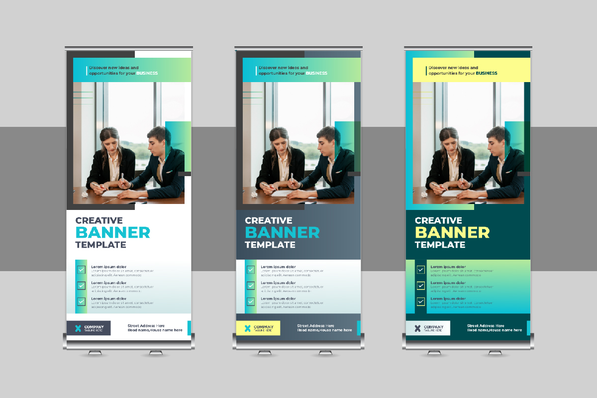 Corporate Roll Up Banner Design, X Banner, Standee, Pull Up Template Design
