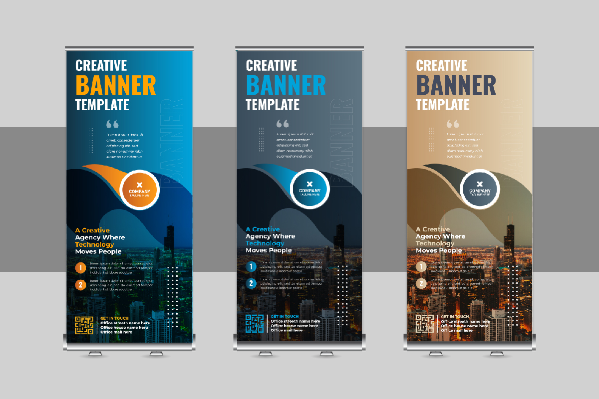 Corporate Roll Up Banner Design, X Banner, Standee, Pull Up Design for Advertising Agency