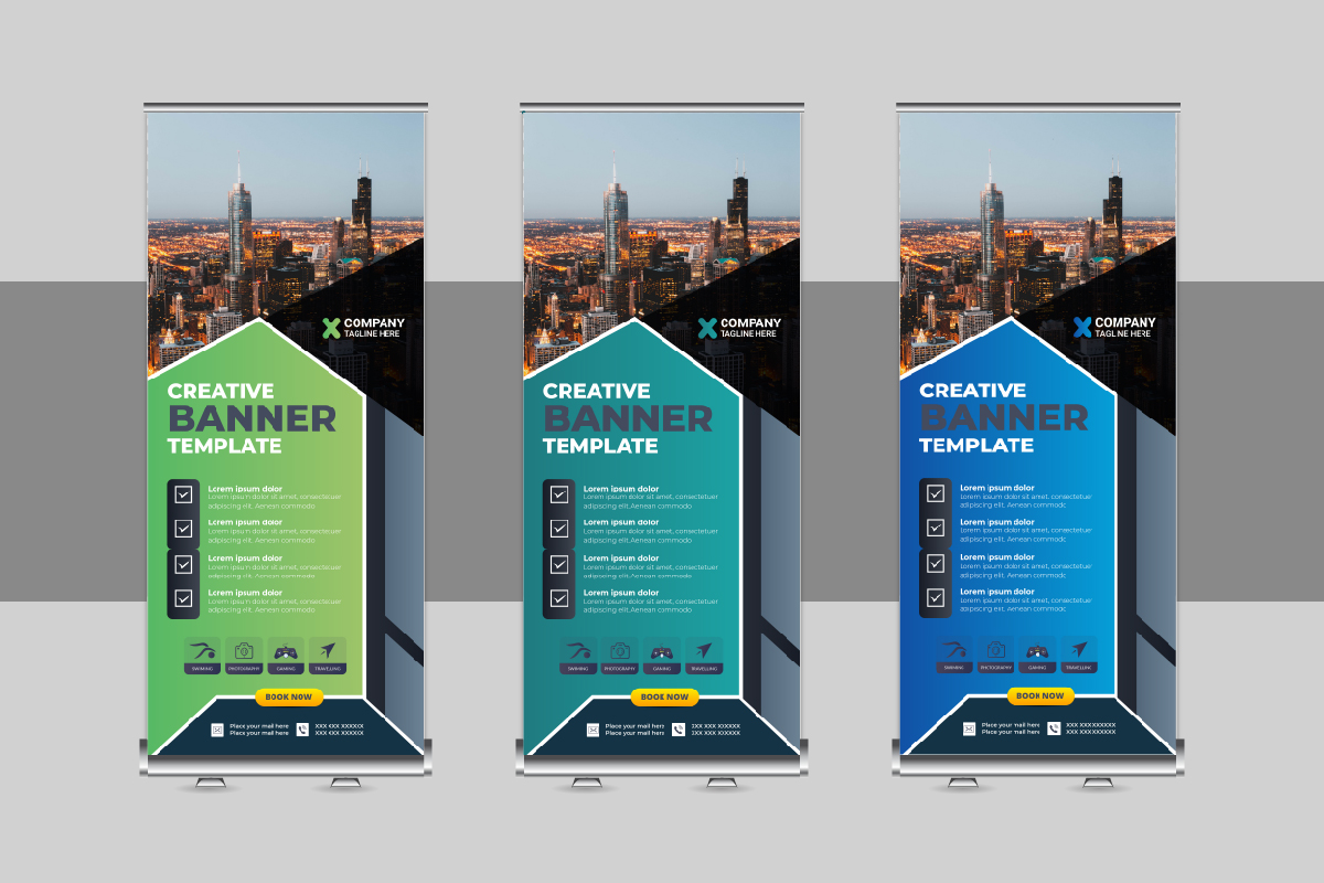 Modern Roll Up Banner Design, X Banner, Standee, Pull Up Design