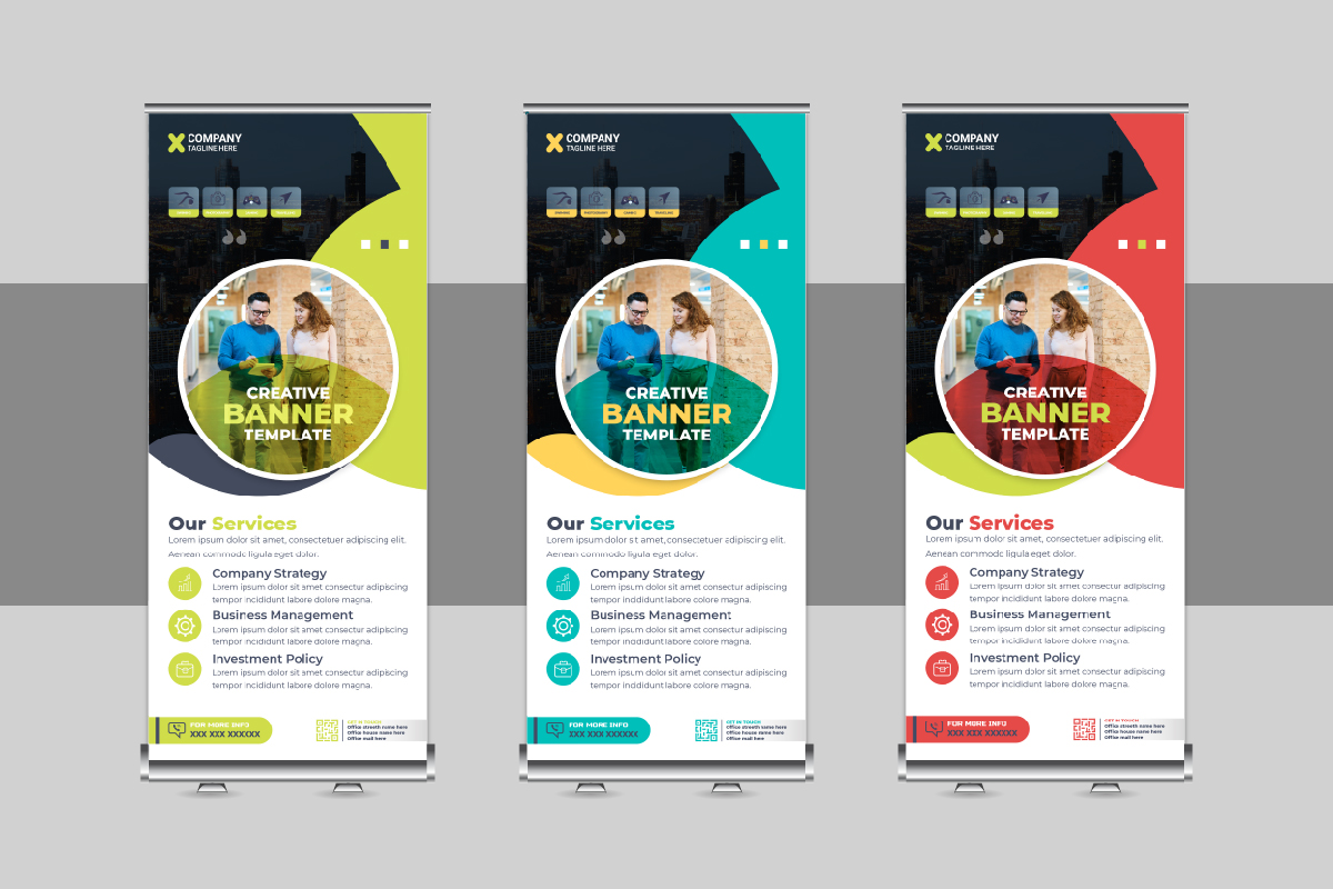 Modern Roll Up Banner Design, X Banner, Standee, Pull Up Design Template