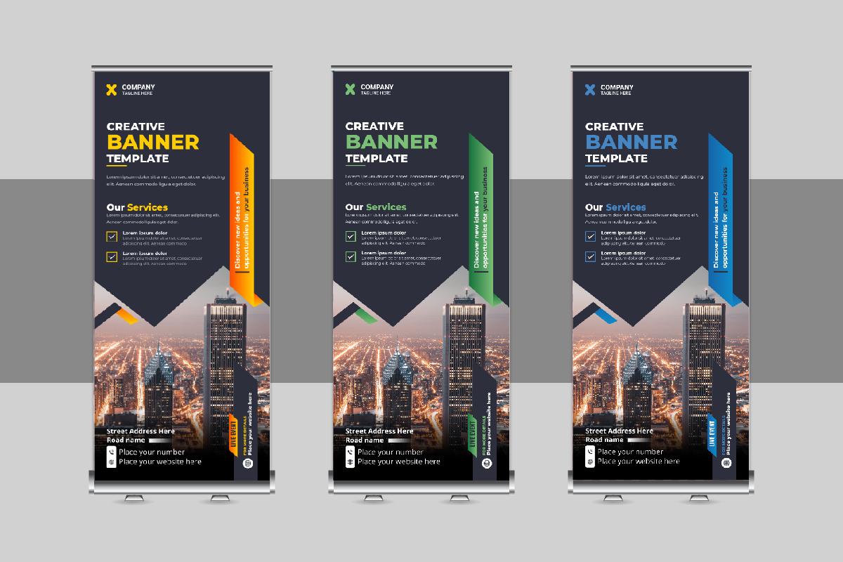 Modern Roll Up Banner Design, X Banner, Standee, Pull Up Design Layout