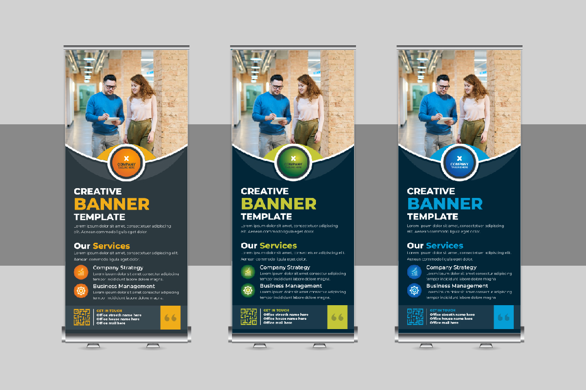 Modern Roll Up Banner Design, X Banner, Standee, Pull Up Template Design Layout