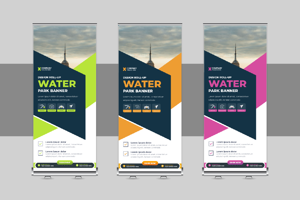 Creative Roll Up Banner Design, X Banner, Standee, Pull Up Template Design