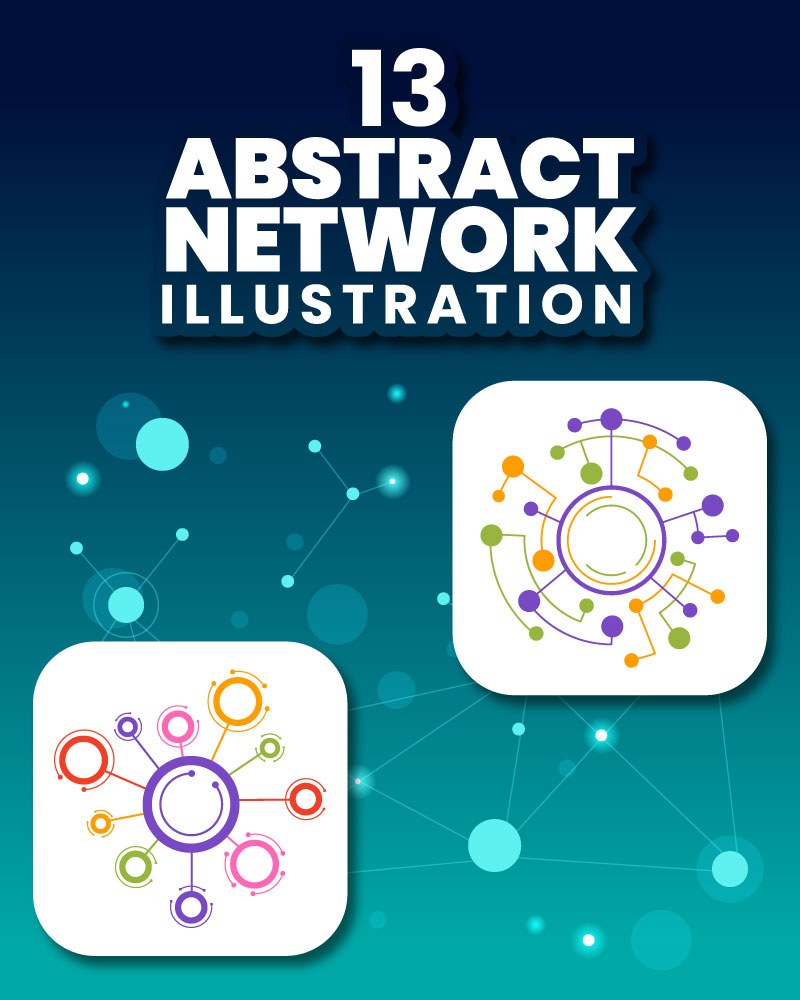 13 Abstract Social Network Illustration