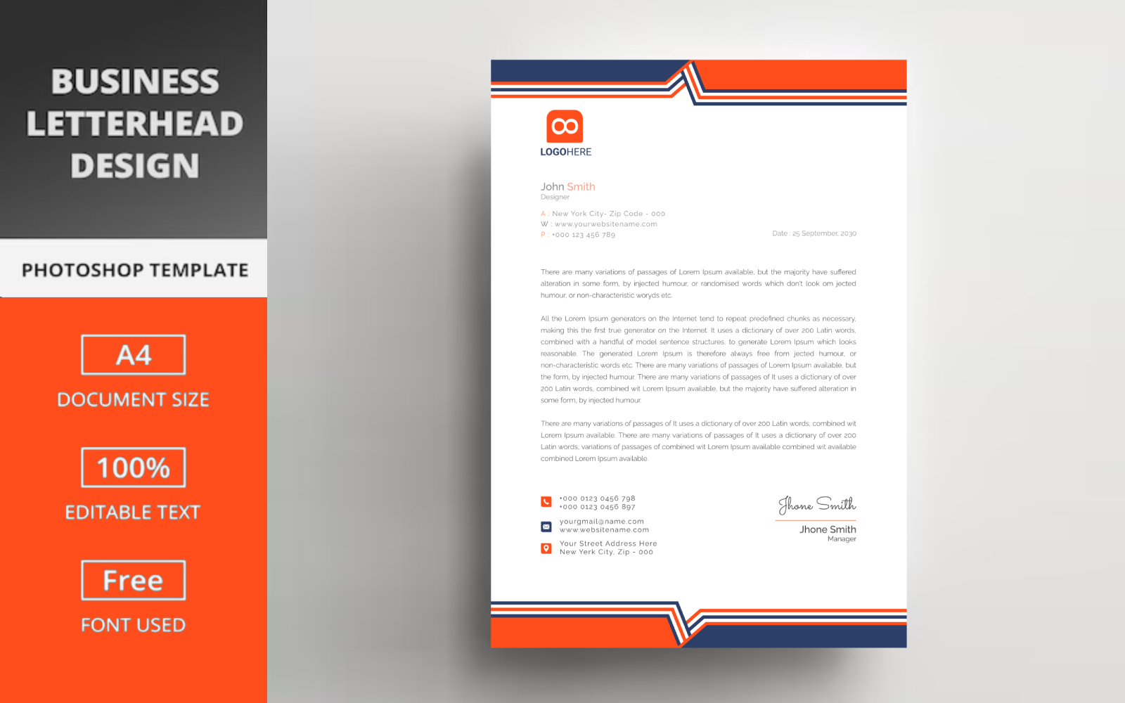Corporate letterhead and business letterhead design