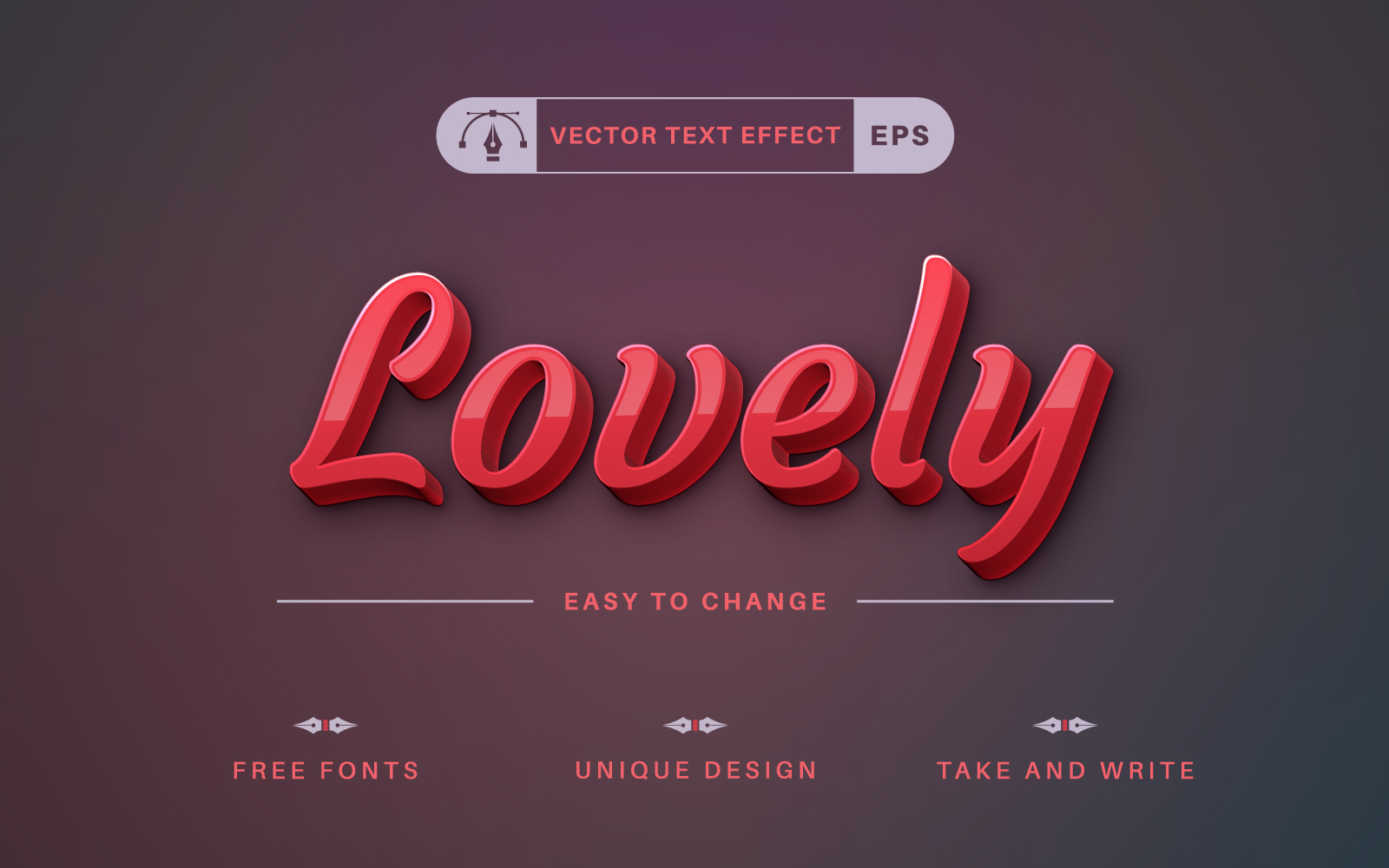 Lovely - Editable Text Effect, Font Style