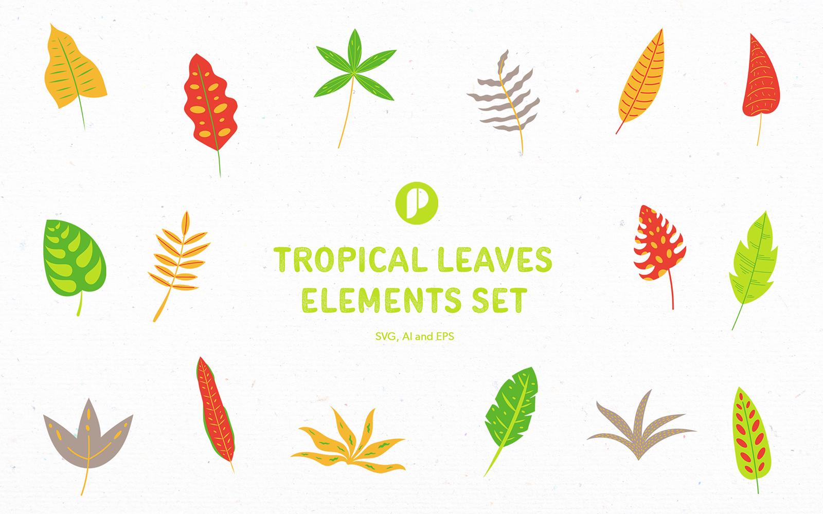 Tropical Leaves Elements Set