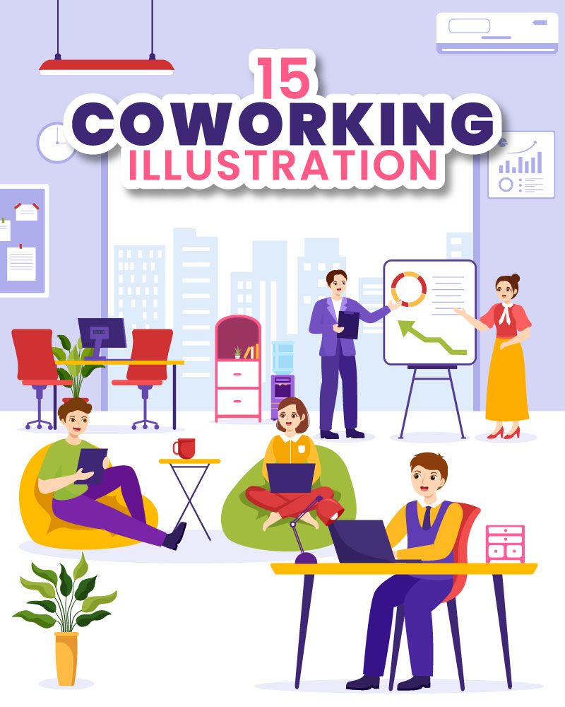 15 Coworking Business Illustration