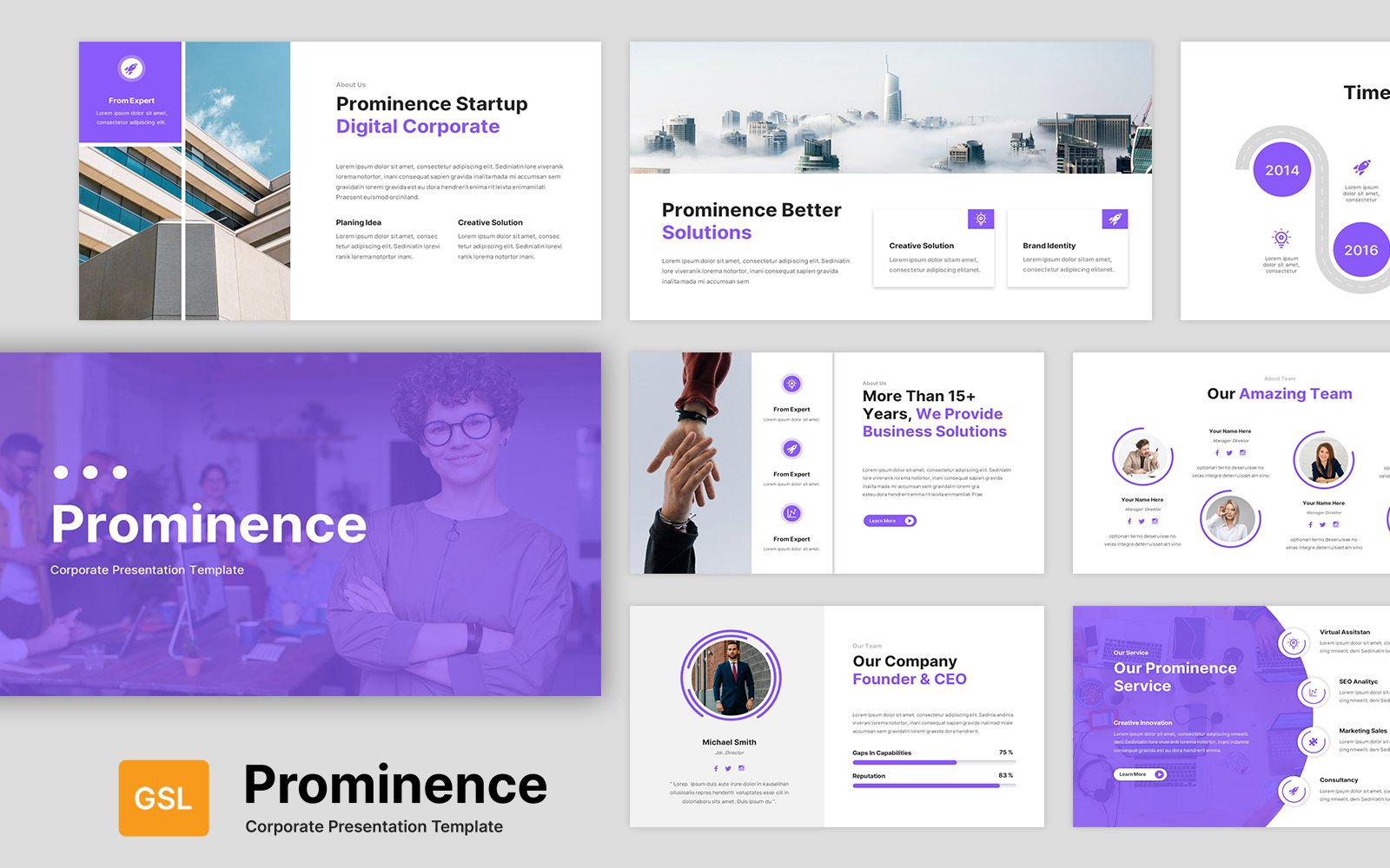 Prominence - Corporate Presentation Google Slides Template