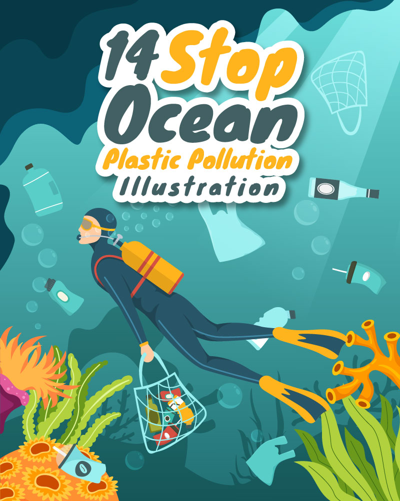 14 Stop Ocean Plastic Pollution Illustration