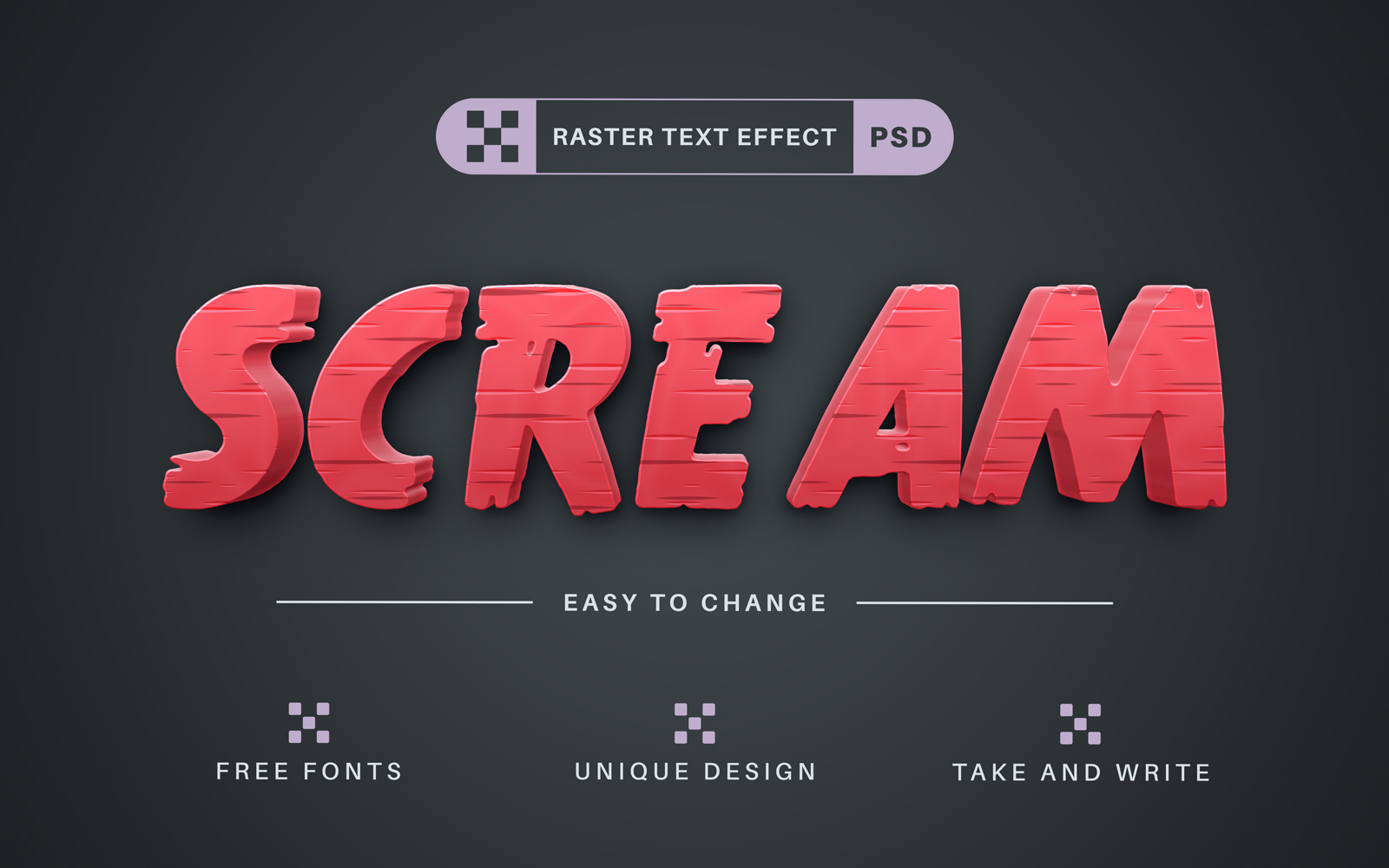Scream - Editable Text Effect, Font Style