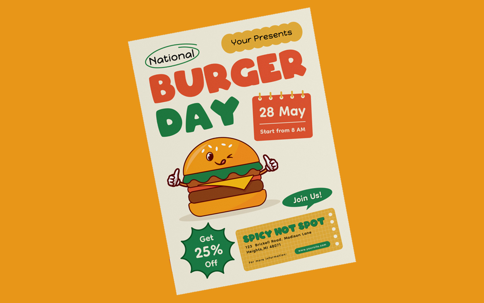 National Hamburger Day Flyer Template