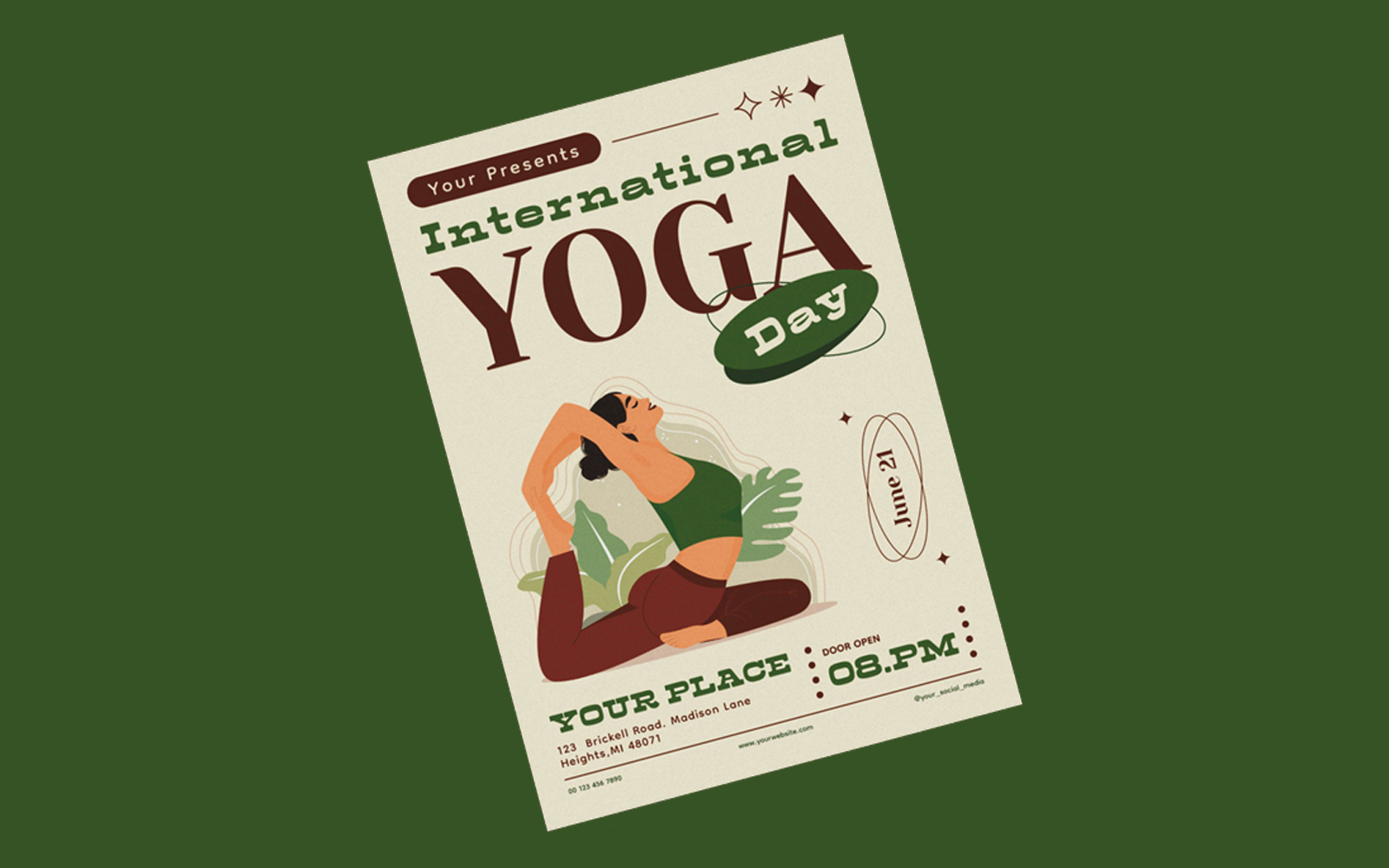 International Day of Yoga Flyer Template