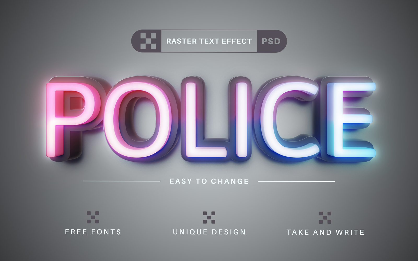 Police - Editable Text Effect, Font Style 2