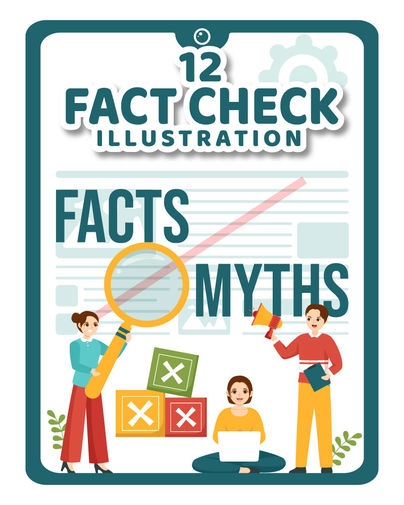 12 Fact Check Vector Illustration