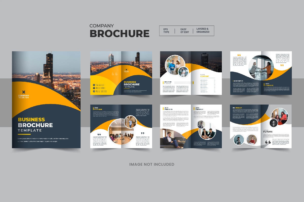 Modern Brochure creative design. Multipurpose template with cover, back and inside page