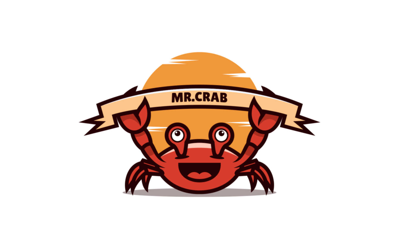 Mr. Crab Mascot Cartoon Logo