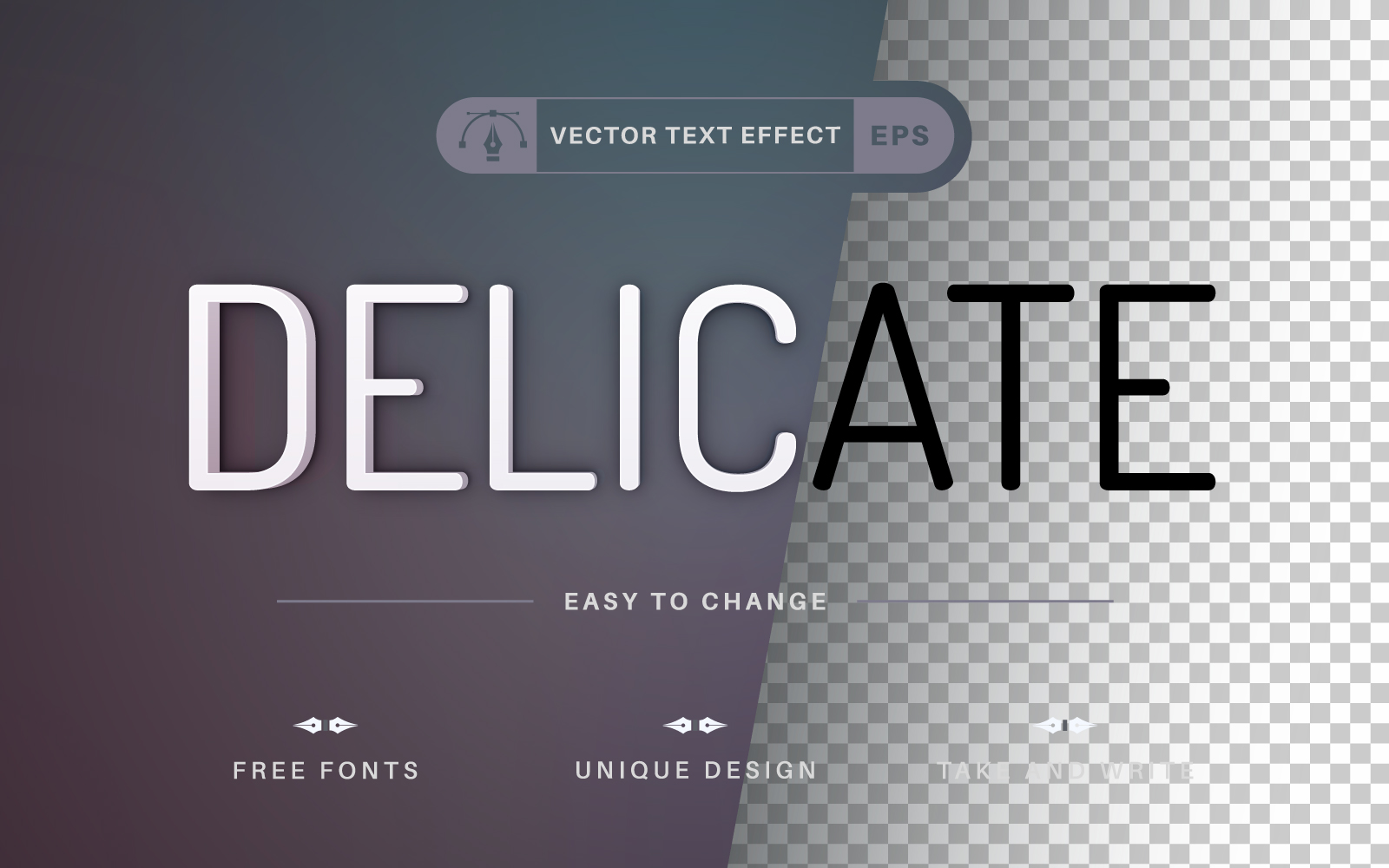 Delicate - Editable Text Effect, Font Style