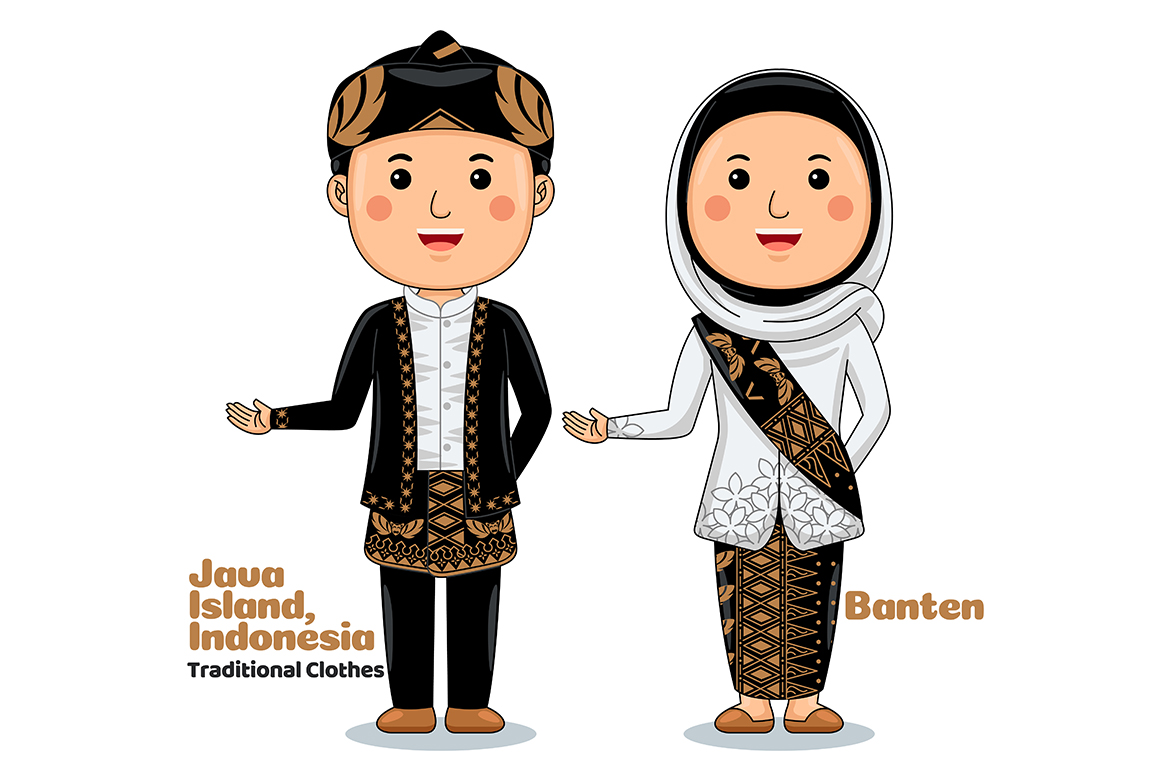 Welcome Gesture with Couple Banten Traditional Clothes